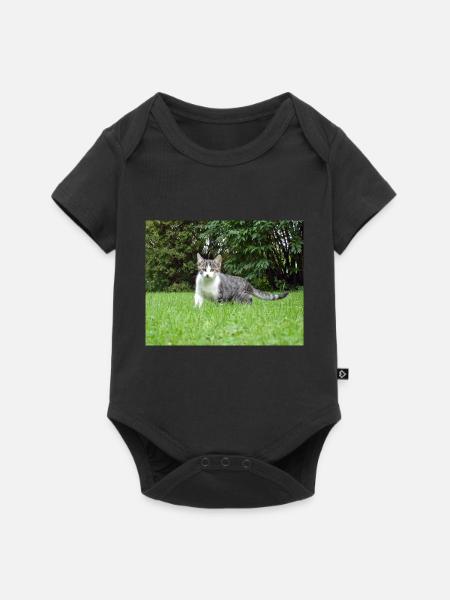 Neugieriges Kätzchen - Baby Premium Kurzarmbody - Schwarz