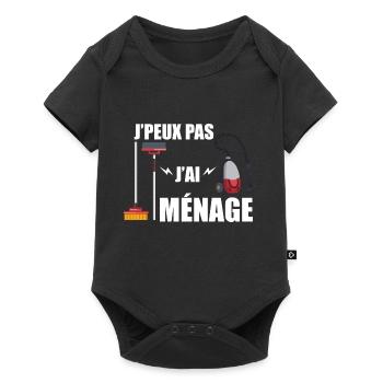 j'peux pas j'ai ménage - Body à manches courtes Premium Bébé - noir - Devant