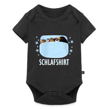 Schlafshirt Schlafanzug Pyjama Vögel kuscheln - Baby Premium Kurzarmbody - Schwarz - Vorne
