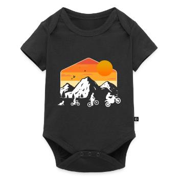 Motocross Evolution Berge Wandern Crossbike - Baby Premium Kurzarmbody - Schwarz - Vorne