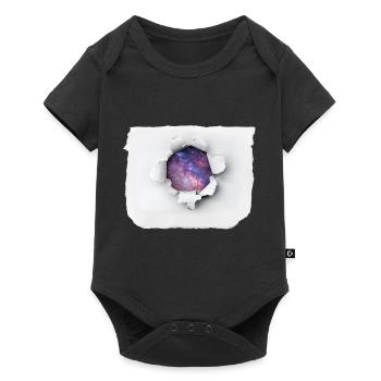 Papier déchiré - Univers - Body à manches courtes Premium Bébé - noir - Devant
