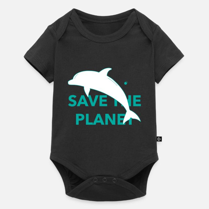 Save The Planet - Baby Premium Kurzarmbody - Schwarz