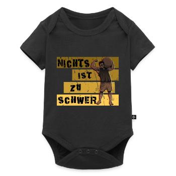 Strongman Saying Muscles Strong Man Fit Gift - Baby Premium short-sleeve bodysuit - black - Front