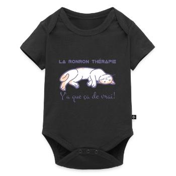 La ronron thérapie, c'est top - Body à manches courtes Premium Bébé - noir - Devant