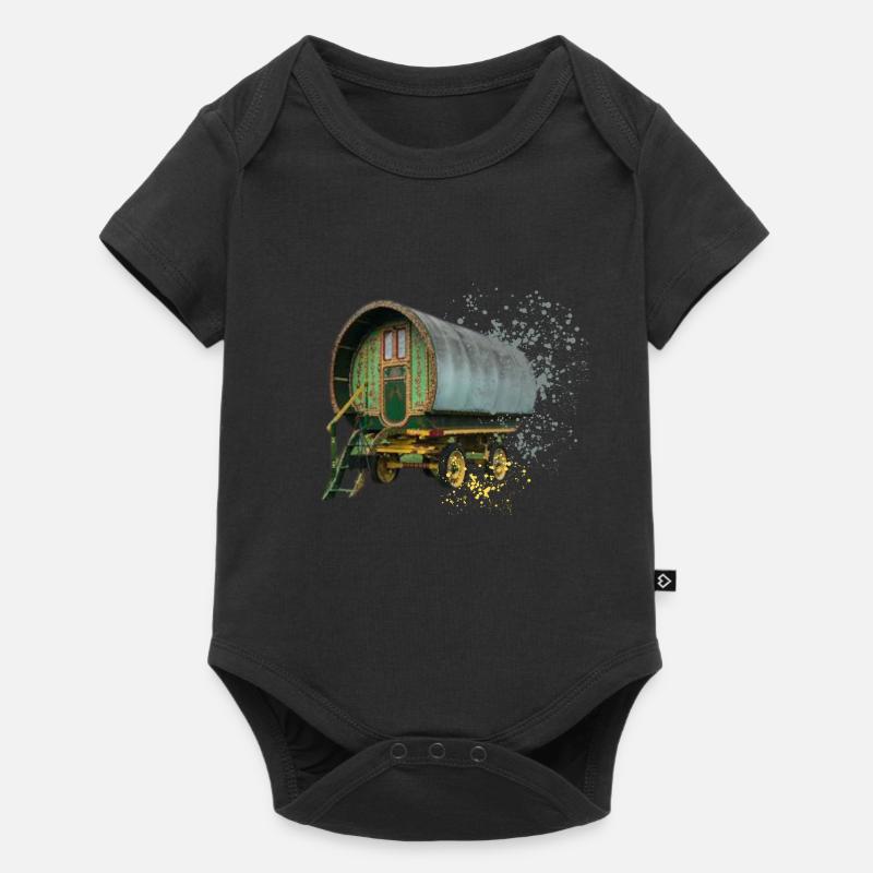 caravane gitane tirée par des chevaux, - Body à manches courtes Premium Bébé - noir
