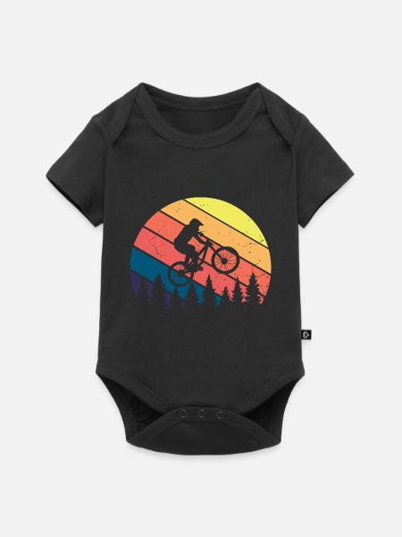 Mountainbike MTB Downhill Bekleidung - Baby Premium Kurzarmbody - Schwarz