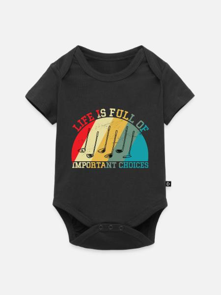 Important Choice Golf - Baby Premium Kurzarmbody - Schwarz