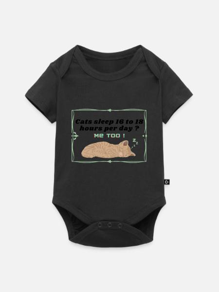 cats sleep - Baby Premium Kurzarmbody - Schwarz