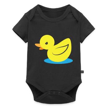 Little angry yellow duck - Baby Premium short-sleeve bodysuit - black - Front