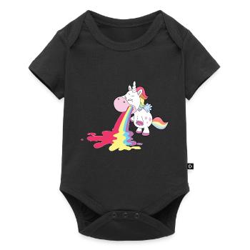 Unicorn poops rainbow Personalize - Baby Premium short-sleeve bodysuit - black - Front