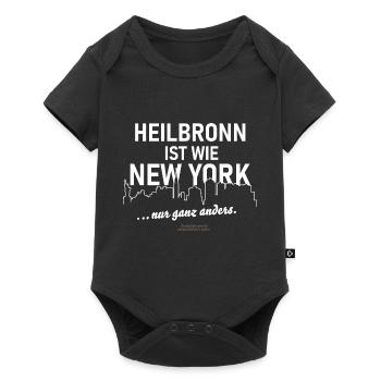 Heilbronn ist wie New York - Baby Premium Kurzarmbody - Schwarz - Vorne