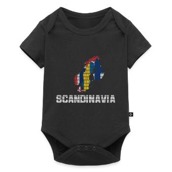 scandinavia travel knitwear winter - Baby Premium short-sleeve bodysuit - black - Front