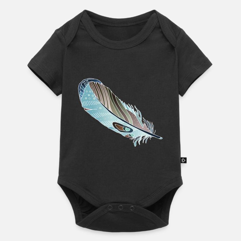 Feder - Baby Premium Kurzarmbody - Schwarz