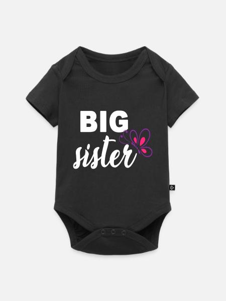 große Schwester - Baby Premium Kurzarmbody - Schwarz