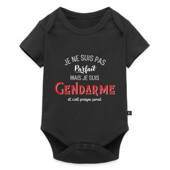 pas parfait mais gendarme - Body à manches courtes Premium Bébé - noir - Devant