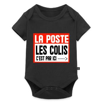 laposte les colis c'est par ici - Body à manches courtes Premium Bébé - noir - Devant