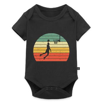 Basket Vintage Retro Dunk - Body à manches courtes Premium Bébé - noir - Devant