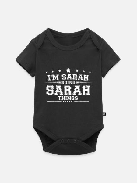 Sara - Baby Premium Kurzarmbody - Schwarz