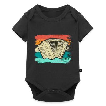 Retro Ziehharmonika, Steirische Harmonika Quetschn - Baby Premium Kurzarmbody - Schwarz - Vorne