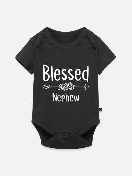 Gesegneter Neffe - Baby Premium Kurzarmbody - Schwarz