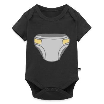 Windel Clipart Design - Baby Premium Kurzarmbody - Schwarz - Vorne