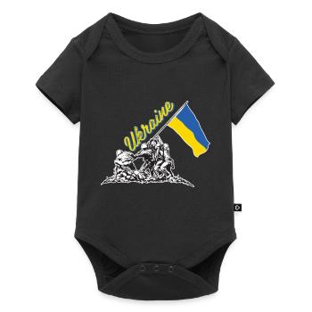 ukraine flag raising - Baby Premium short-sleeve bodysuit - black - Front