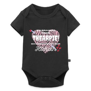 Ich brauche keine Therapie, ich muss nur häkeln - Baby Premium Kurzarmbody - Schwarz - Vorne