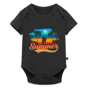 Summer Beach , Chemise Unisexe par Vintage Bro’s - Body à manches courtes Premium Bébé - noir - Devant