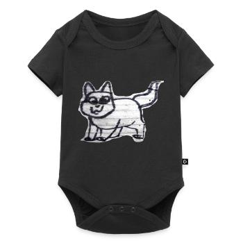 TOMZOFF Graffiti Cat - Baby Premium Kurzarmbody - Schwarz - Vorne