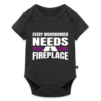 funny woodworking daddesign lumberjack tree feller - Baby Premium short-sleeve bodysuit - black - Front