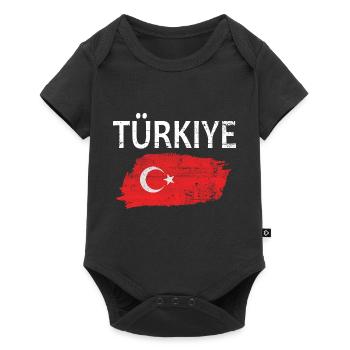 Turkey Flag Türkiye Flag - Baby Premium short-sleeve bodysuit - black - Front