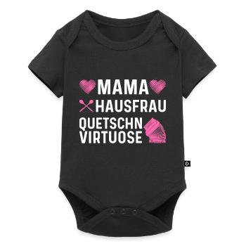 Mama Hausfrau Quetschn Virtuose, Steirische - Baby Premium Kurzarmbody - Schwarz - Vorne