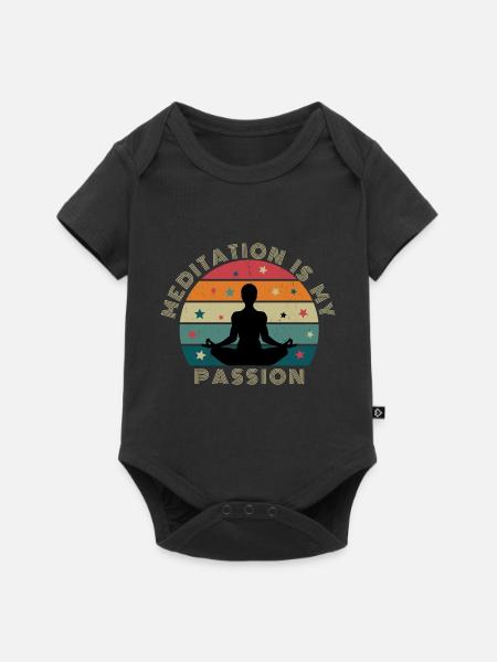 Meditation is my passion Tshirt für Spirituelle - Baby Premium Kurzarmbody - Schwarz