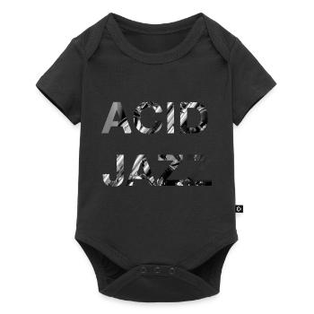 Acid Jazz Musique Noir Blanc Typographie Moderne - Body à manches courtes Premium Bébé - noir - Devant