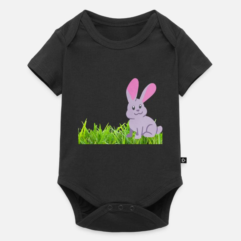Rabbit on grass - Baby Premium short-sleeve bodysuit - black