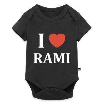 i love rami - Body à manches courtes Premium Bébé - noir - Devant