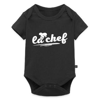 la chef femme cuisinière cuisinière humour - Body à manches courtes Premium Bébé - noir - Devant