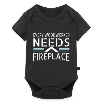 devis ébéniste laisse jouer les t-shirts de charpentier - Body à manches courtes Premium Bébé - noir - Devant