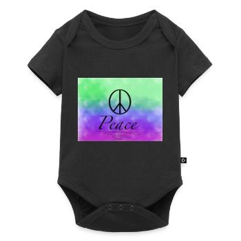 Peace - Baby Premium Kurzarmbody - Schwarz - Vorne