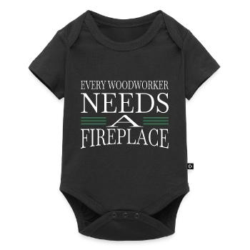 chainsaw grab the carpenters fun bday - Baby Premium short-sleeve bodysuit - black - Front