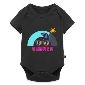 Sonniger Sommer und Freizeit - Baby Premium Kurzarmbody - Schwarz - Vorne