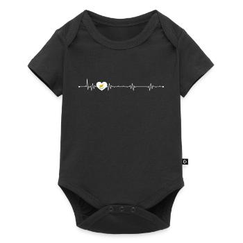 Bird Within Pulse Heart - Baby Premium short-sleeve bodysuit - black - Front