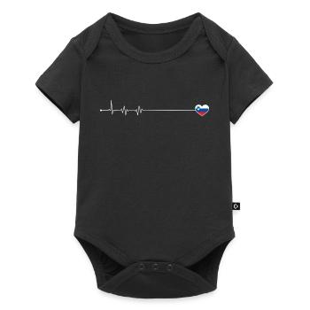 Heartbeat Slovenia flag - Baby Premium short-sleeve bodysuit - black - Front