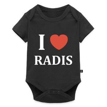 i love radis - Body à manches courtes Premium Bébé - noir - Devant