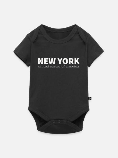 NEW YORK - Baby Premium Kurzarmbody - Schwarz