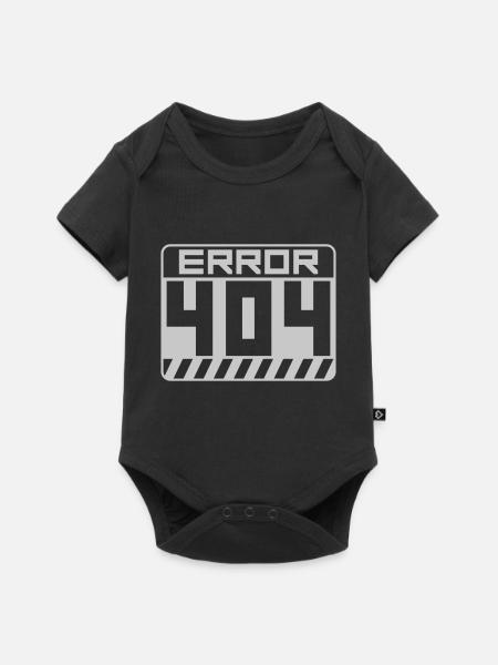 Warnung Schild Error 404 - Baby Premium Kurzarmbody - Schwarz
