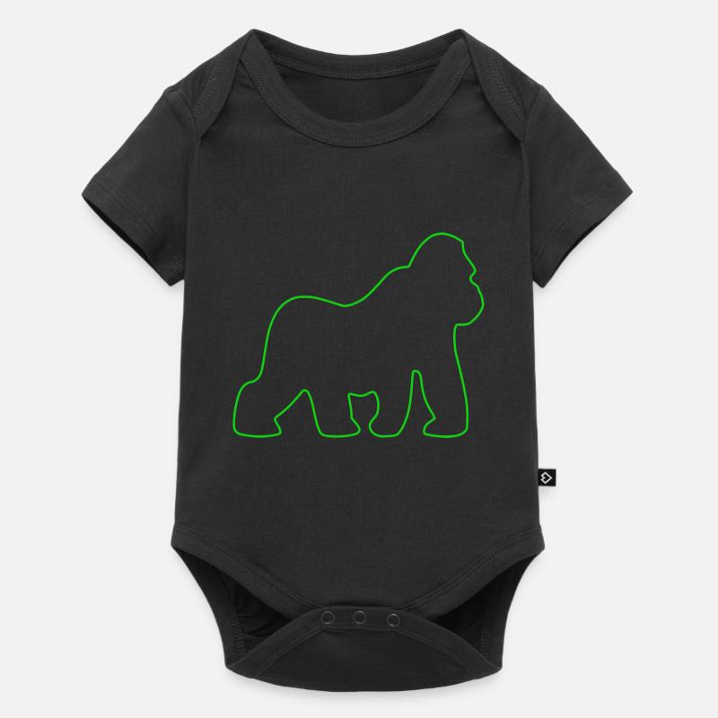 Gorilla, Silverback, Monkey, Monkey, Gorillas, - Baby Premium short-sleeve bodysuit - black