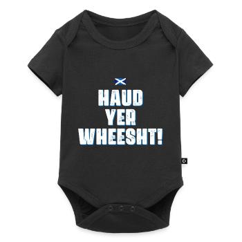 Haud yer wheesht - Baby Premium Kurzarmbody - Schwarz - Vorne