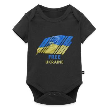 Free Ukraine T-Shirt Ukraine Flag Woman Gift - Baby Premium short-sleeve bodysuit - black - Front