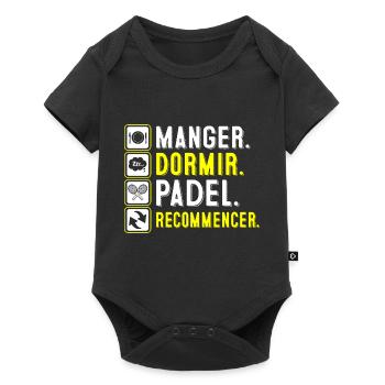 Manger, dormir, padel, recommencer | Logo Padel - Body à manches courtes Premium Bébé - noir - Devant